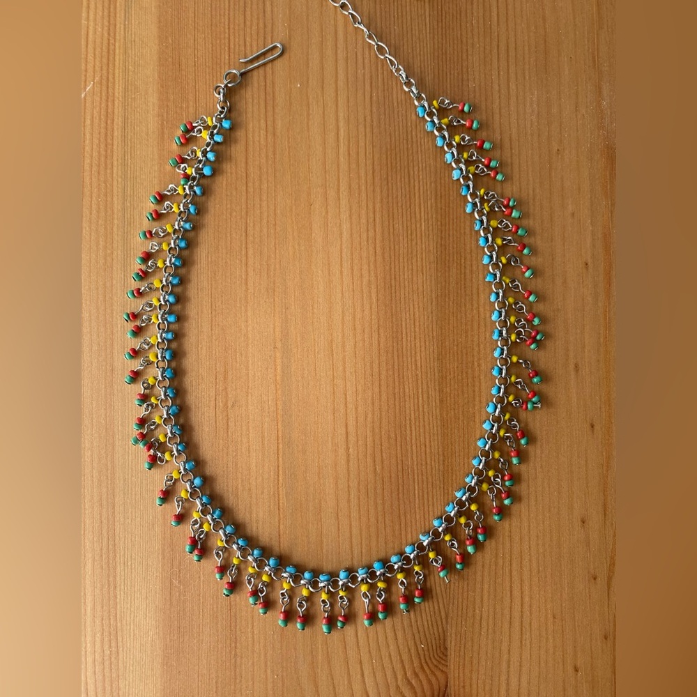 bohemian style mini pearl neck necklace